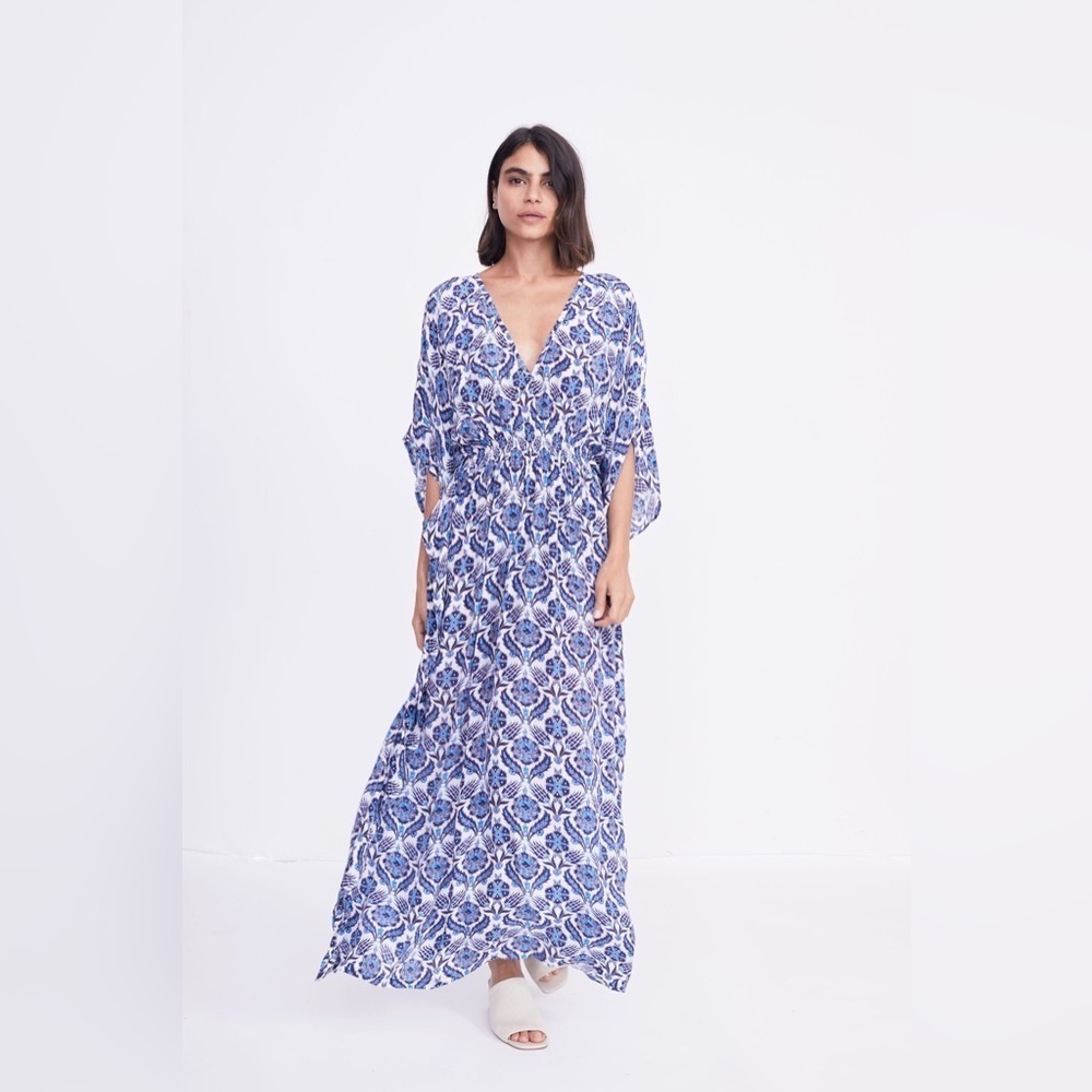 Rujeta Sheth Marie Cinch Kaftan, Blue Lotus, Size M/L